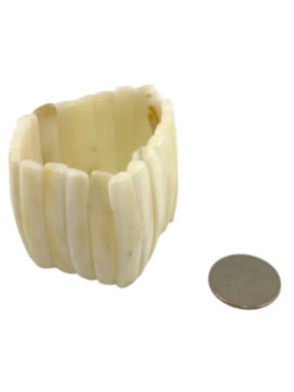 Vintage Mother of Pearl Stretch Bracelet Mid Century Modern Small Wrist